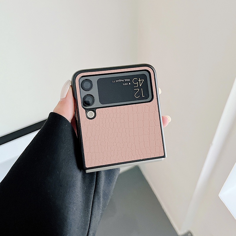 Ốp Điện Thoại Da Pu Sang Trọng Cho Samsung Galaxy Z Flip 3 5G ZFlip3 Zflip 3 Luxe Galaxy ZFlip3