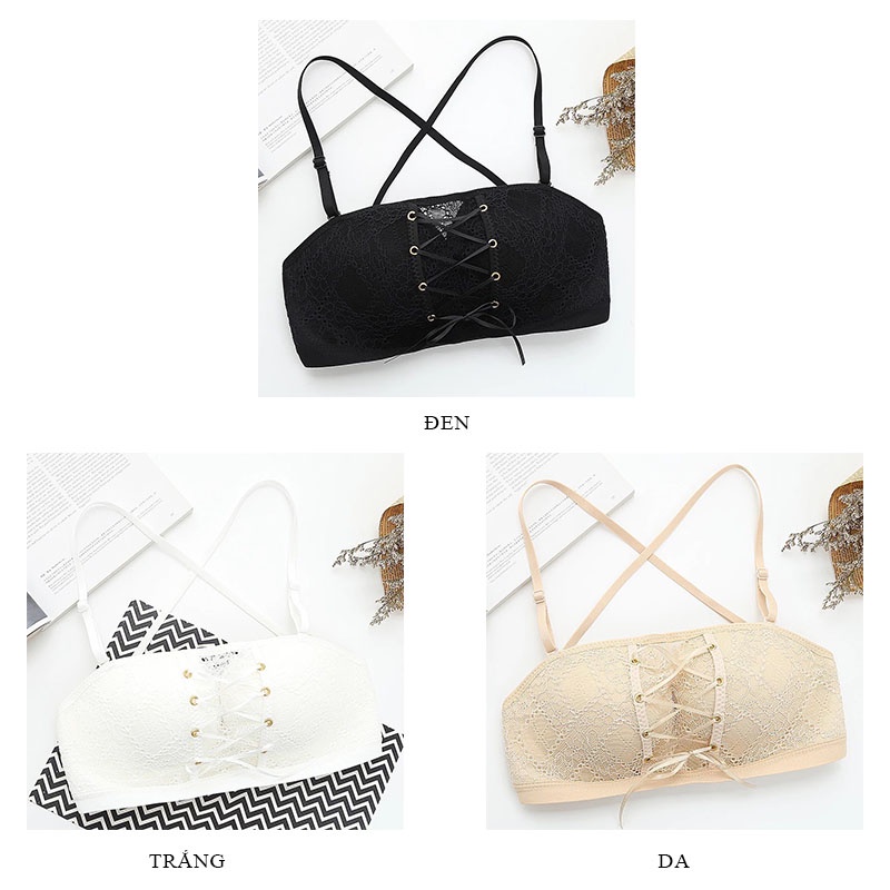 Áo lót nữ cup ngực ren không gọng dây rút siêu nâng ngực quyễn rũ LAVENUSA AL42