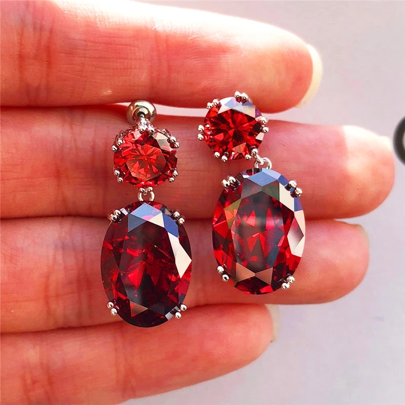 1 Đôi Bông Tai Đính Đá Zircon Thanh Lịch Dành Cho Nữ