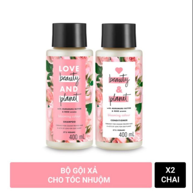 Gội xả cho tóc nhuộm Love Beauty and Planet 400ml 1 chai