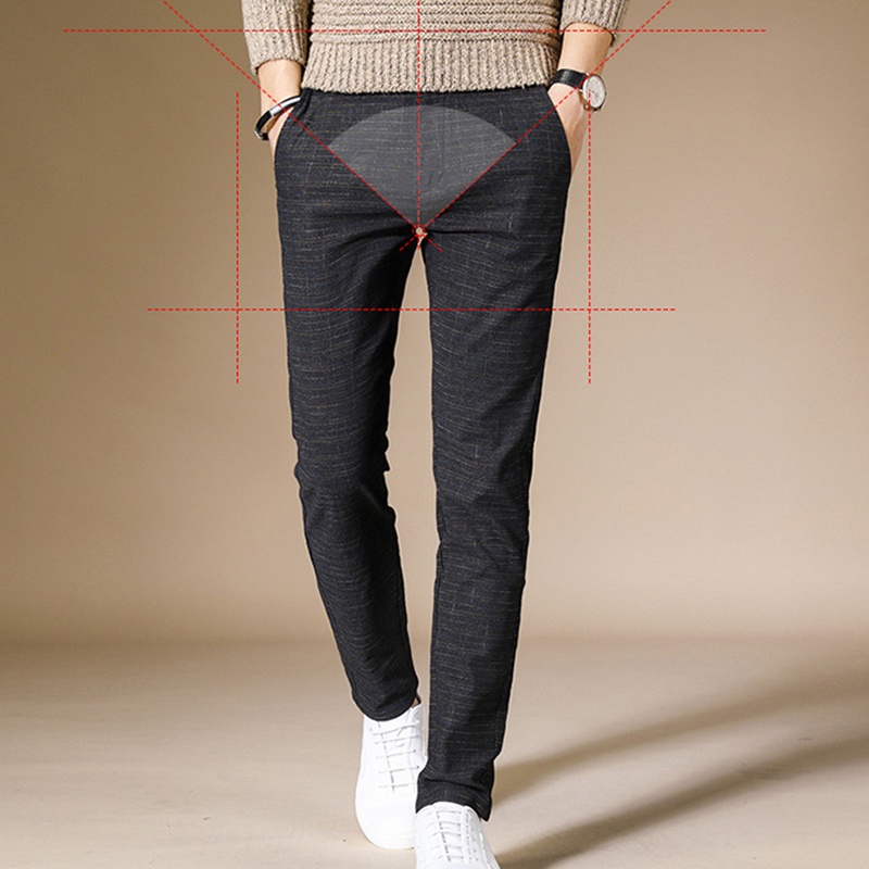 Quần Dài Vải Lanh cotton Ống Đứng Ôm Dáng Phong Cách Hàn Quốc Cho Nam