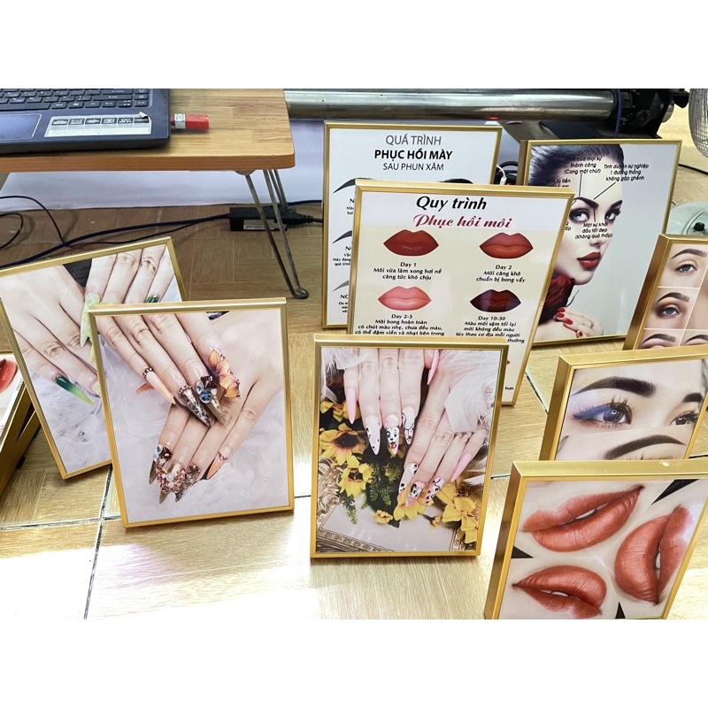 BỘ 3 KHUNG TRANH THẨM MỸ TREO TƯỜNG TRANG TRÍ TIỆM SP PHUN XĂM SIÊU ĐẸP
