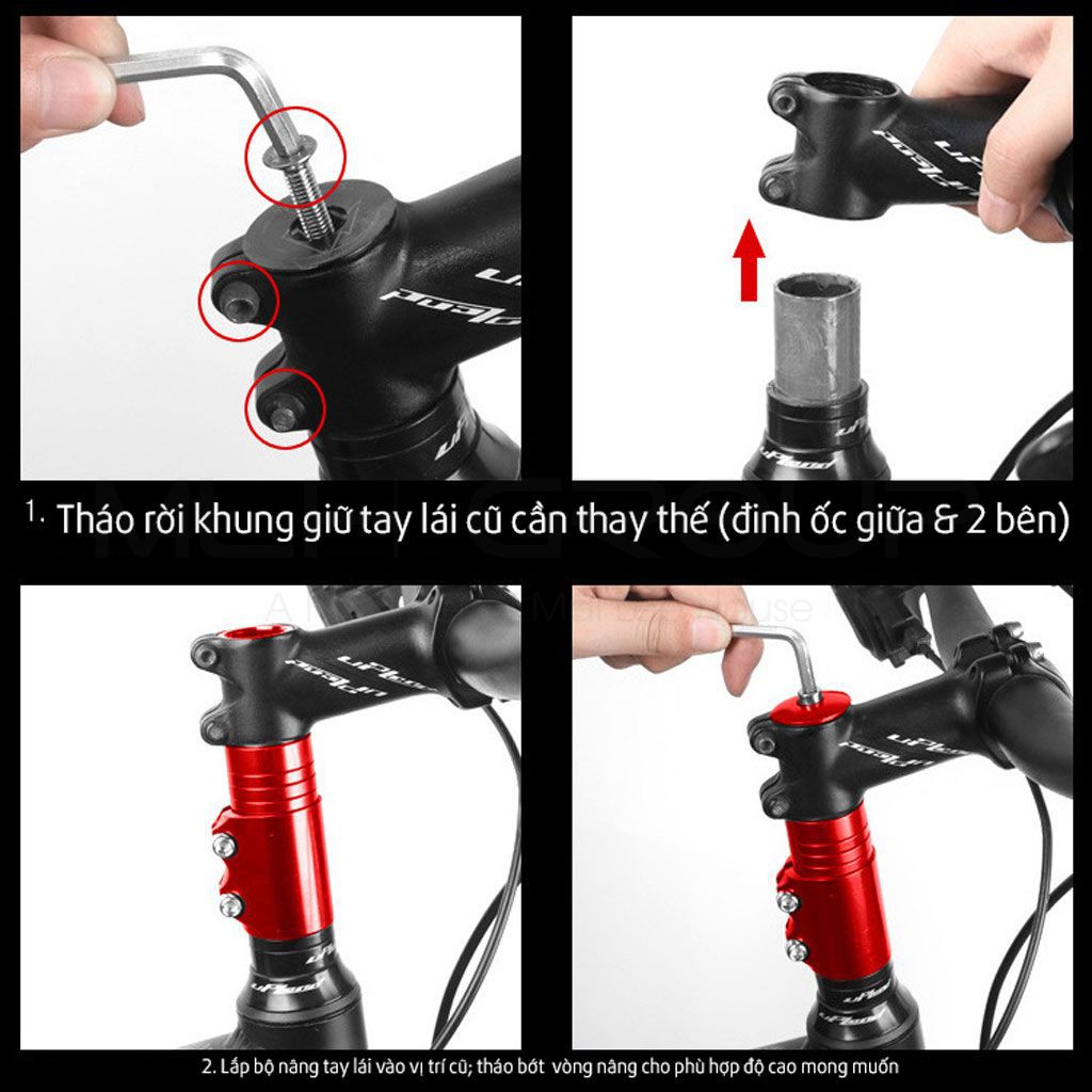 Ống Nâng Tay Lái Xe Đạp Hợp Kim Nhôm Giúp Nối Dài Điều Chỉnh Độ Cao Tay Lái Ghi Đông Xe Đạp (Cho Phi Trong 28,6 mm) MLH