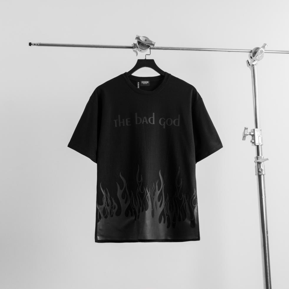Áo thun tay lỡ The Bad God Black Fire tee *