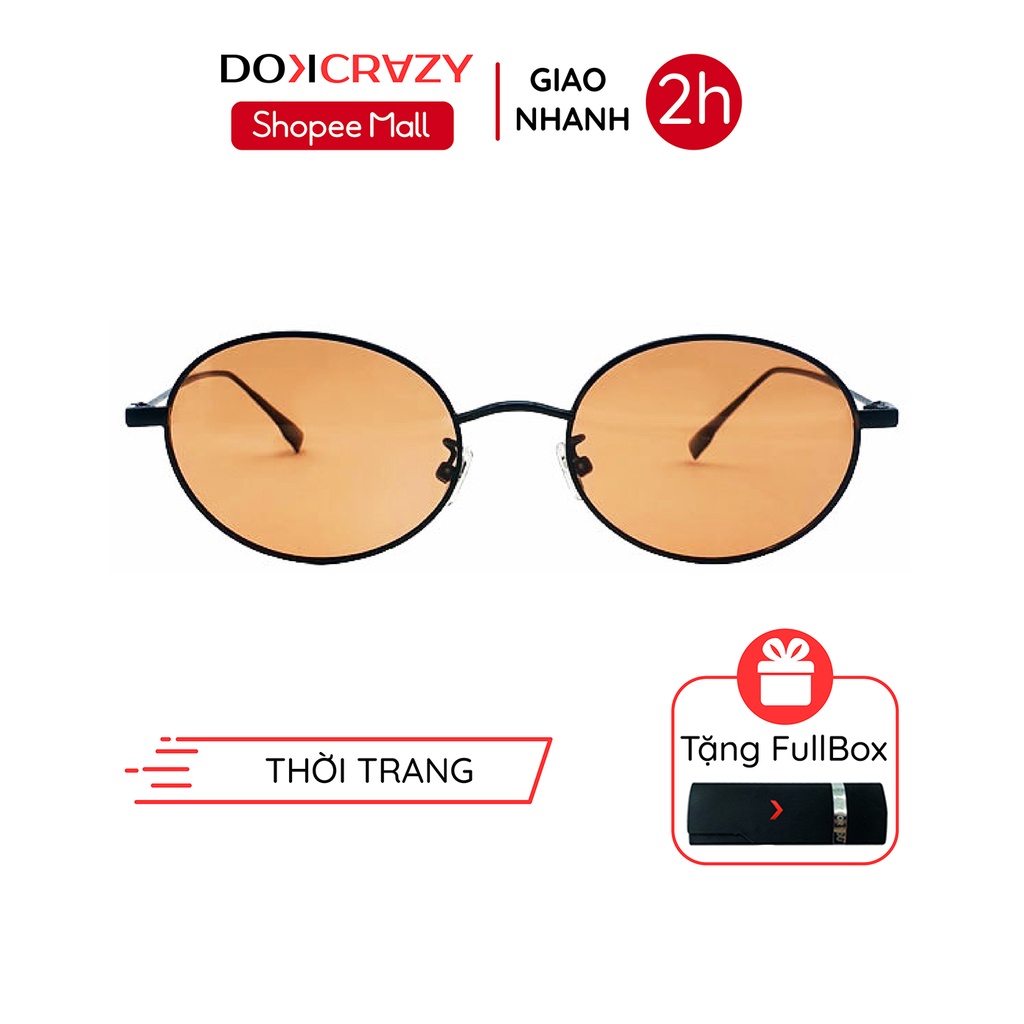 Kính râm DOKCRAZY oval nhỏ cao cấp chống tia UV400 phong cách đường phố Âu Mỹ CODY