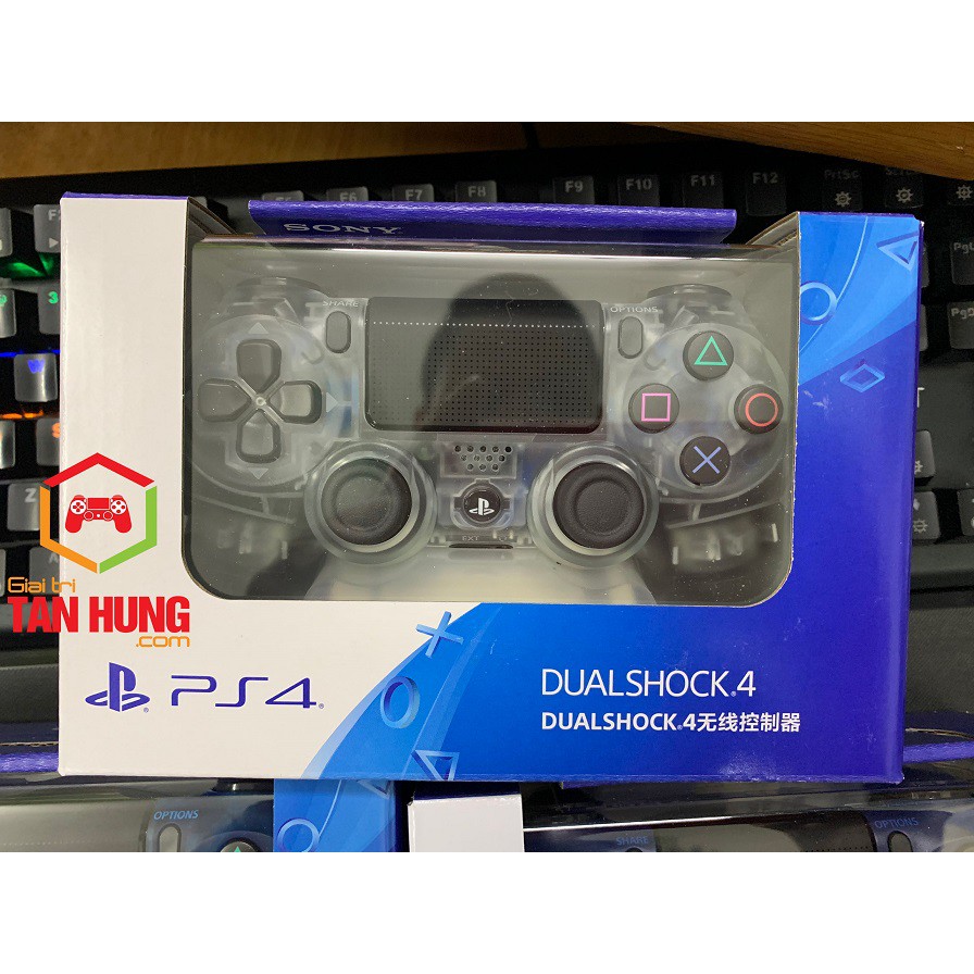 Tay Cầm PS4 Slim Pro DualShock 4 màu Trắng Trong CH Full Box New Seal 100%