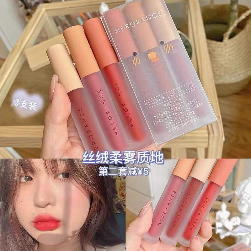 ⚡GIÁ TỐT NHẤT⚡ Son Kem Siêu Lì HERORANGE Xinh Mềm - Mịn Mượt - Lâu Trôi SET 3 Cây - Set A & B - Hàng AUTH | BigBuy360 - bigbuy360.vn