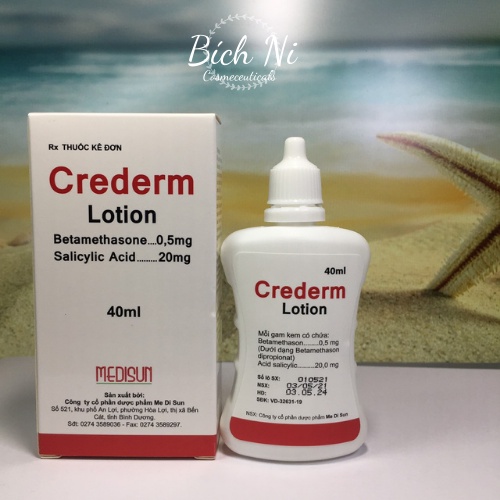 Kem bôi ngoài da Crederm lotion 40ml cùng công thức Beprosalic lotion - Chàm &amp; vẩy nến.