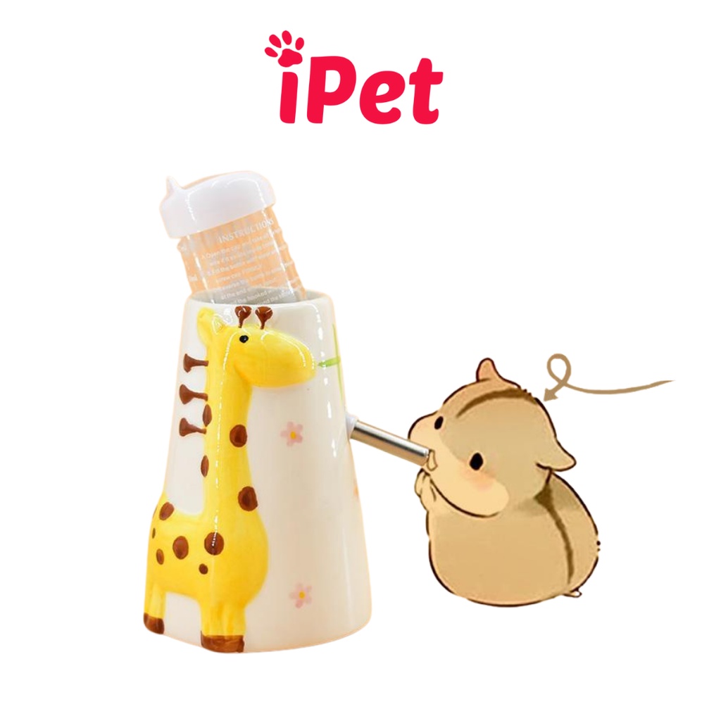 Đế Sứ Đựng Bình Nước Cho Hamster Hình Hươu Cao Cổ - iPet Shop