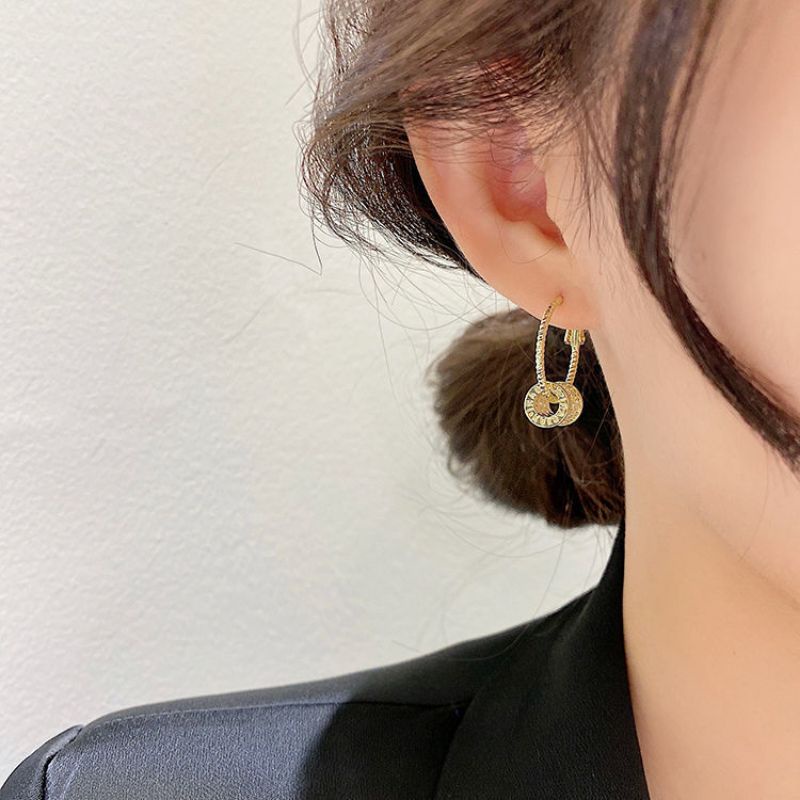 Bông tai bạc S925 - Khuyên tai bạc Ý lu thống tài lộc siêu sang trọng, thanh lịch Zaza accessories KT8041