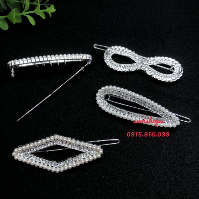 Kẹp mái trắng bạc hạt châu, Kẹp mái kim loại