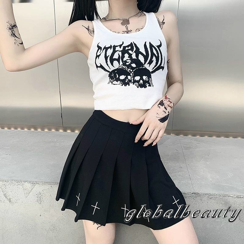 Áo kiểu 3 lỗ croptop đáy cưa in hình đầu sừng cá tính , chất thun gân mềm mịn na