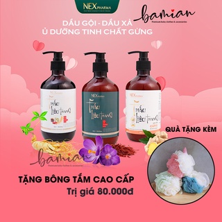 Bộ dầu gội xả dầu ủ chăm sóc tóc Thấu Liêu Thang thảo dược chiết xuất bồ kết và gừng tươi 500ml