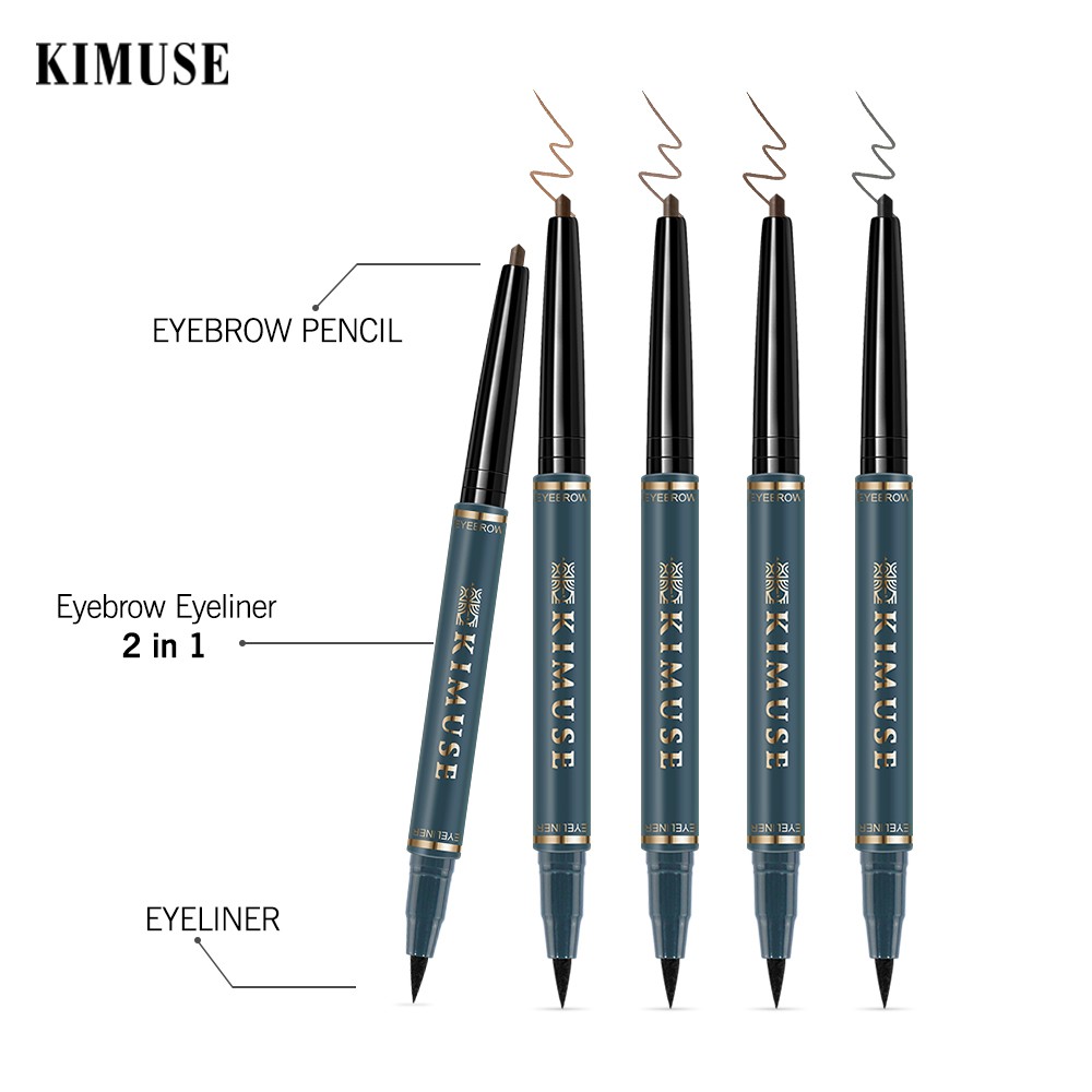 Bút Kẻ Mày Kiêm Kẻ Mắt Kimuse 2 Trong 1 Gồm 4 Màu Tùy Chọn 13g