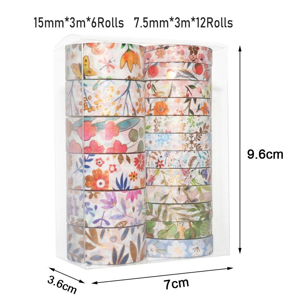 PISTA Set 18 Cuộn Băng Dính Trang Trí Họa Tiết Dễ Thương Thời Trang