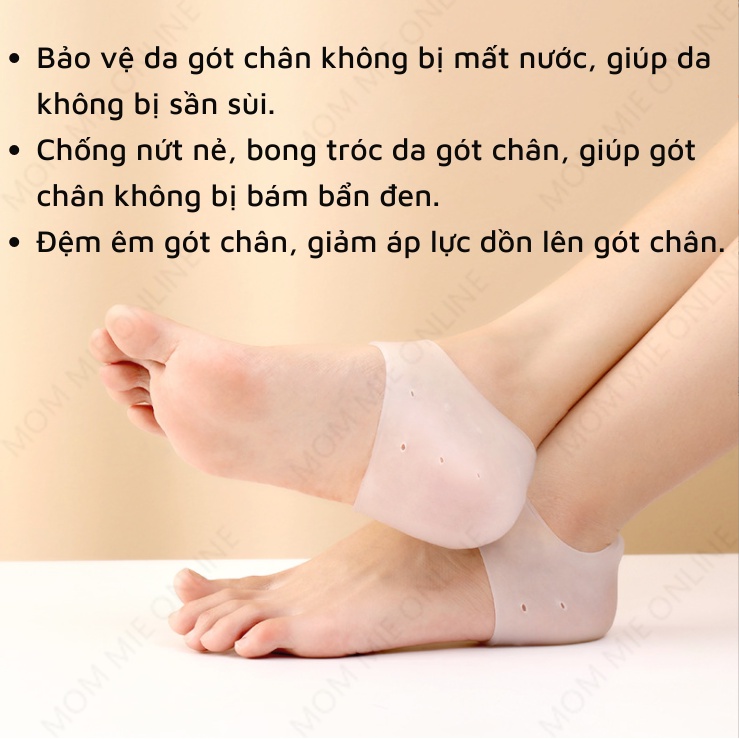 Vớ bọc gót chân silicon giúp bảo vệ gót chân, chống nứt nẻ, làm mềm da - K094