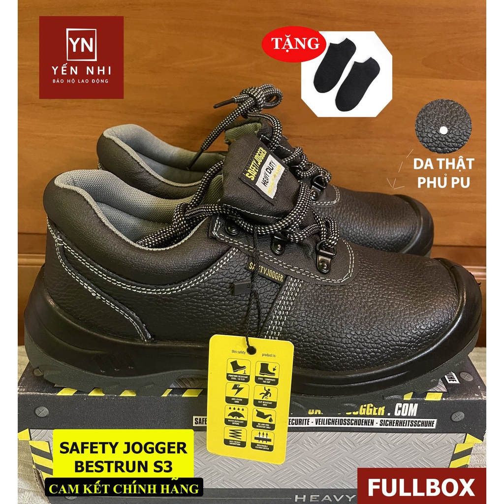 Giày bảo hộ lao động nam Jogger Bestrun S3 da bò, chống đinh/ nước/ trượt Giày công trình, nhà máy, form thể thao-BHLĐYN