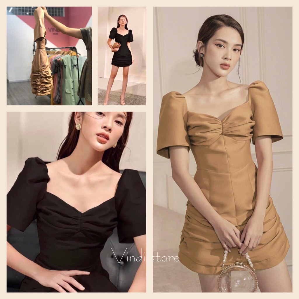 Đầm thiết kế 2023 nhún xếp li (VD51)