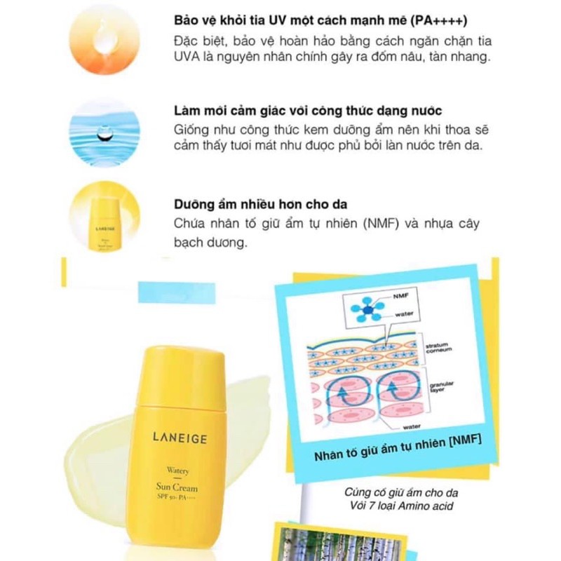 Kem Chống Nắng Laneige Watery Sun Cream 50ml