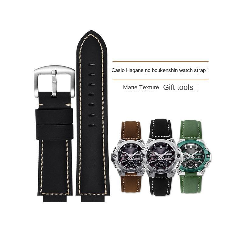 Dây Đeo Bằng Da Thật Phù Hợp Cho Đồng Hồ Casio Heart GST-B400 / B200 ECB-10