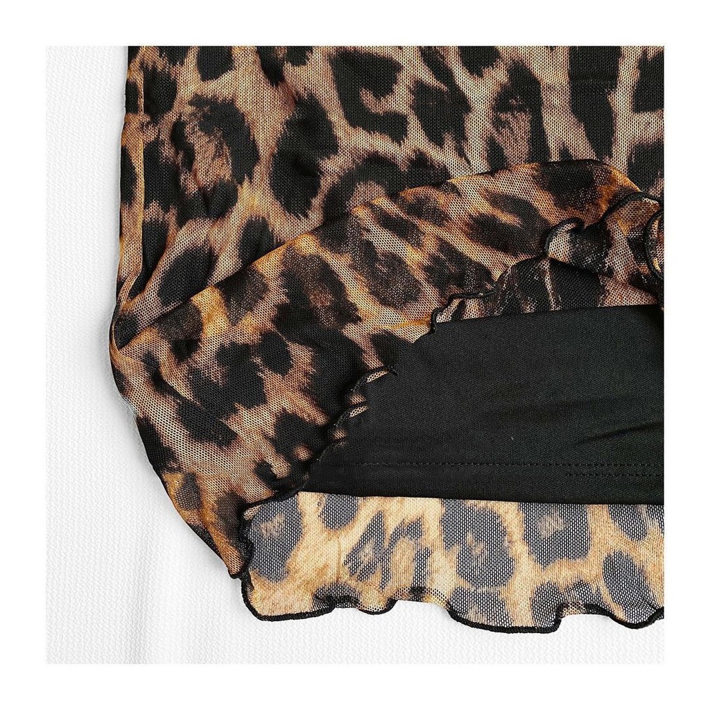 Đầm Váy Nữ Vnxk Hãng F21 sheer mesh bodycon dress / Chất Co Dãn / Họa Tiết Da Beo | BigBuy360 - bigbuy360.vn