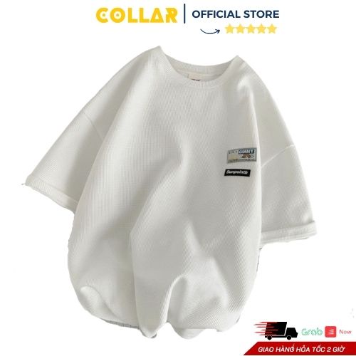 Áo thun COLLAR phối chữ SUN tay ngắn cổ tròn có 3 màu đen, trắng và nâu tôn da thời trang mùa hè unisex