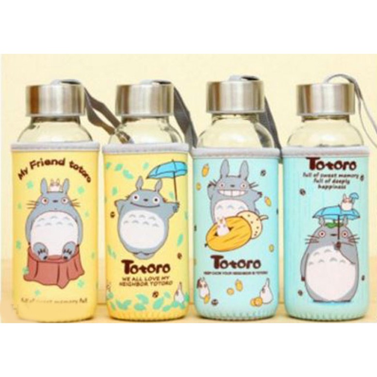 Bình Nước Thủy Tinh Bọc Vải Độc Đáo Totoro