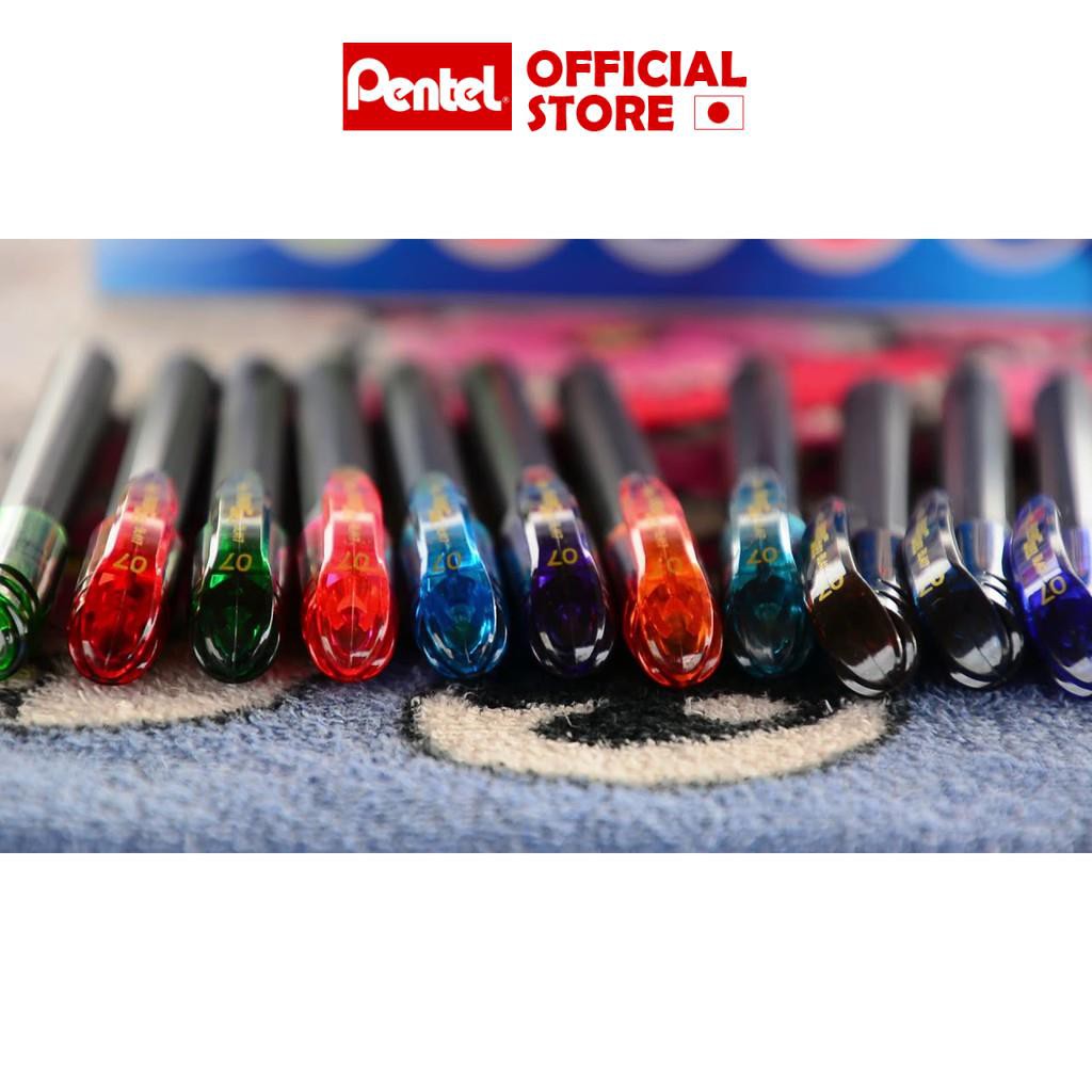 Bút Ký Mực Gel Nhật Bản Pentel Energel BL417 Ngòi 0.7mm | Viết Trơn Mượt Không Lem Mực | 8 Màu Mực