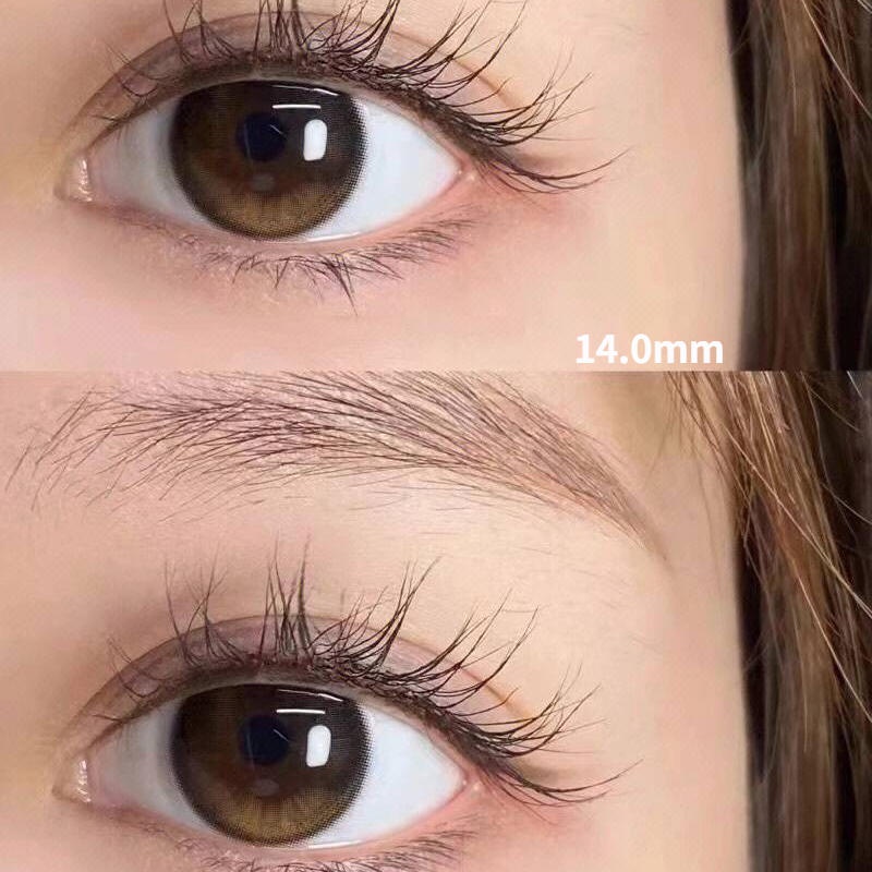 O2Girl lens cửa hàng kỳ hạm 2 miếng kính áp tròng màu đen đường kính nhỏ (0.00-8.00) tự nhiên năm ném nữ 14.0mm tiếp xúc cận thị sinh viên không phải Nhật ném trang điểm mỹ phẩm sản phẩm lens cận