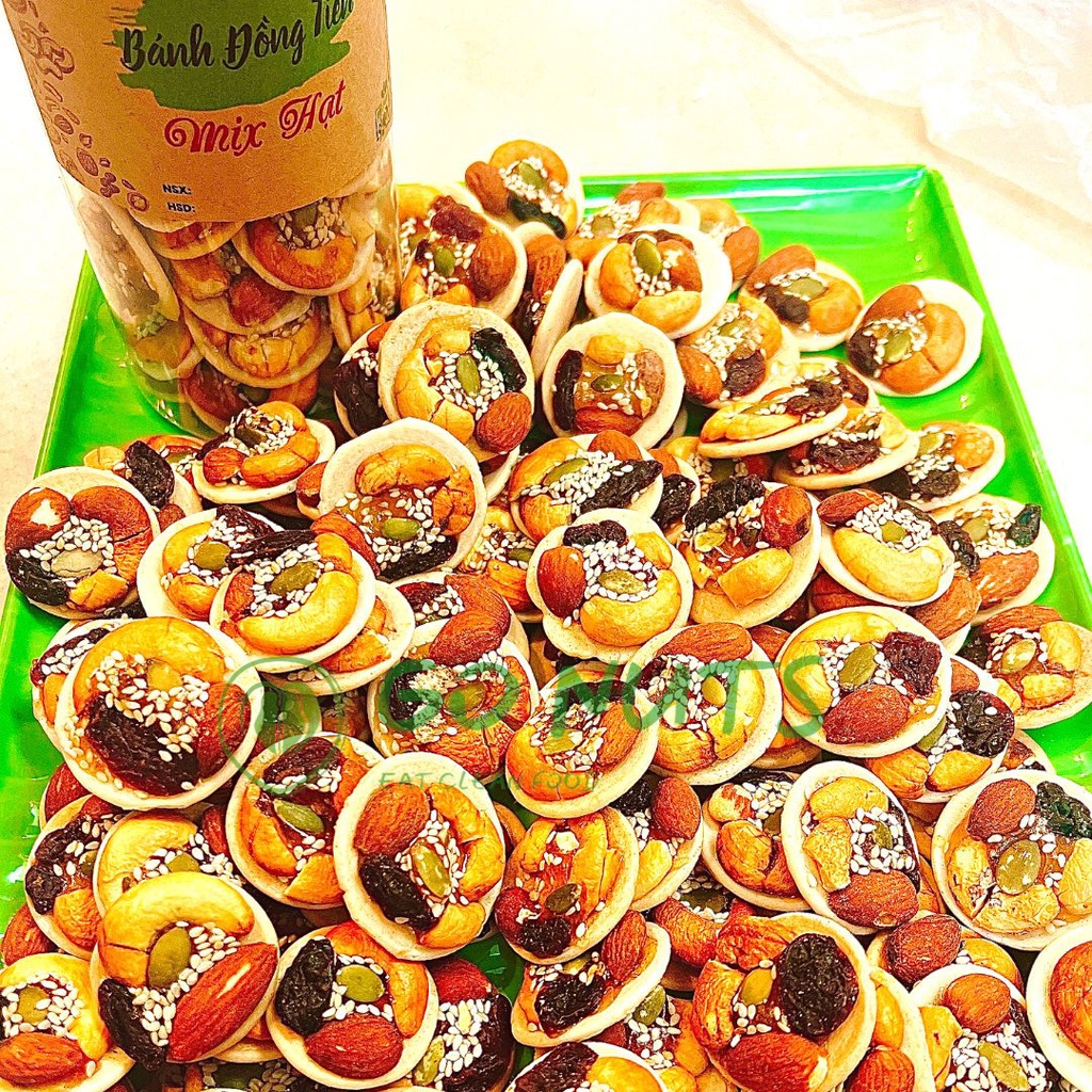 Bánh đồng tiền GO NUTS mix hạt dinh dưỡng Bánh ăn kiêng hỗ trợ giảm cân bánh ngũ cốc bánh healthy thuần chay thực dưỡng