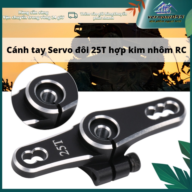 Hàng Hot Tay lái hợp kim nhôm Cánh tay Servo 25T Phụ kiện cho mô hình xe hơi RC 1/10 Vermont055 Hàng giao ngay