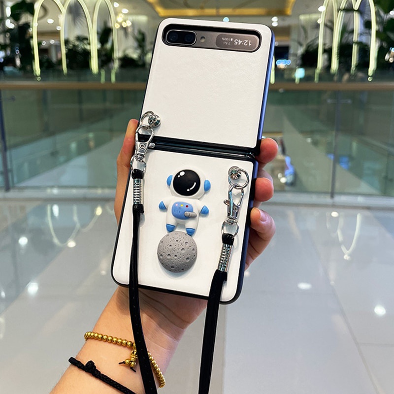 Bao Da pu Điện Thoại Nắp Lật Kèm Dây Đeo diy Cho samsung galaxy z flip 4g 4 3 flip4 flip3 5g f7070 f7000 f7110