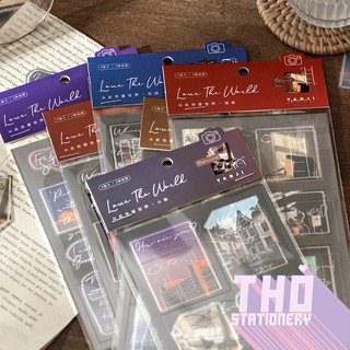 Sticker vintage ảnh phong cảnh retro aesthetic hình dán decor trang trí sổ planner bullet journal dụng cụ dán YESTERDAY