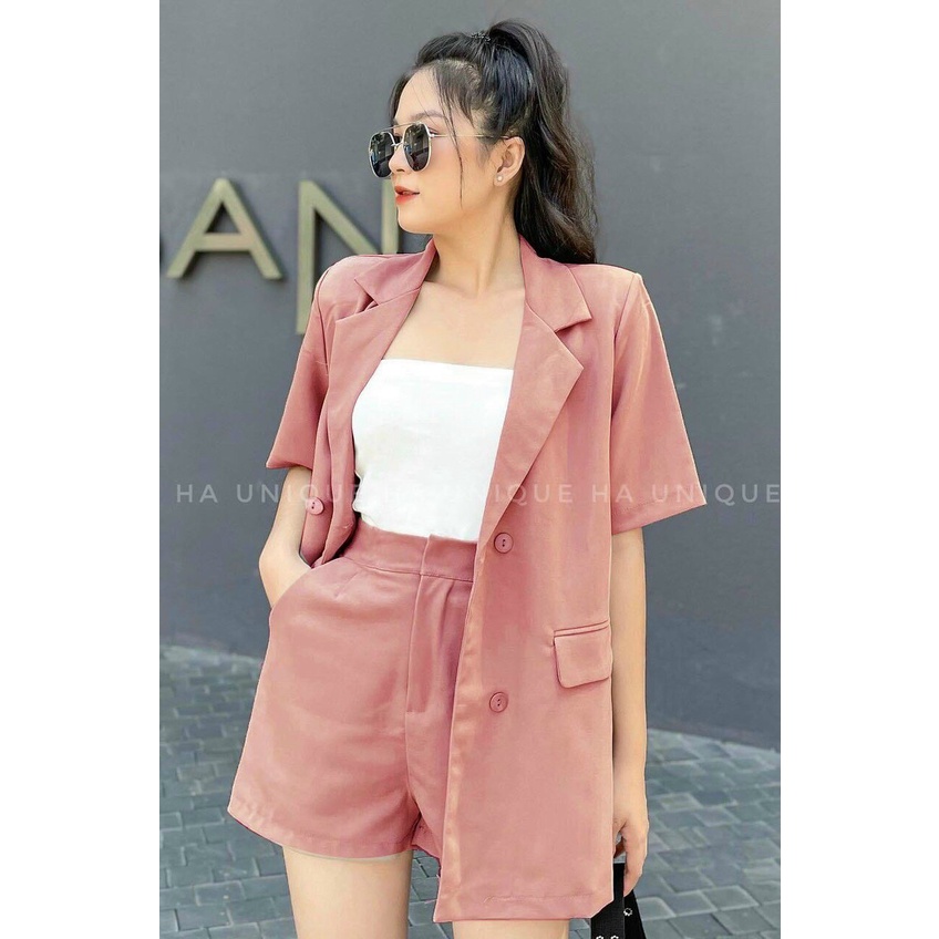 Sét đồ bộ nữ vest thanh lịch 3 món sang trọng quý phái nhiều màu siêu xinh dễ phối đồ