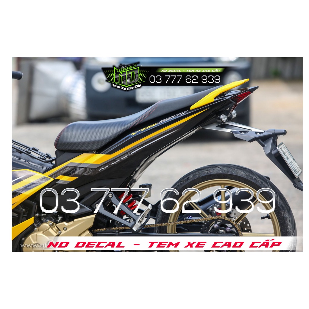 TEM Y15 ZR 2022 mới nhất - Tem Rời cho xe Exciter 150 Vàng Đen - KHÔNG BAY MÀU - chuẩn Form
