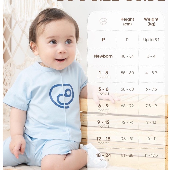 Bộ ngắn tay cài vai Bu baby Bambus  6m -4y