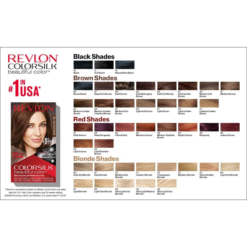 Thuốc nhuộm tóc Revlon Colorsilk  Beautiful Color - USA