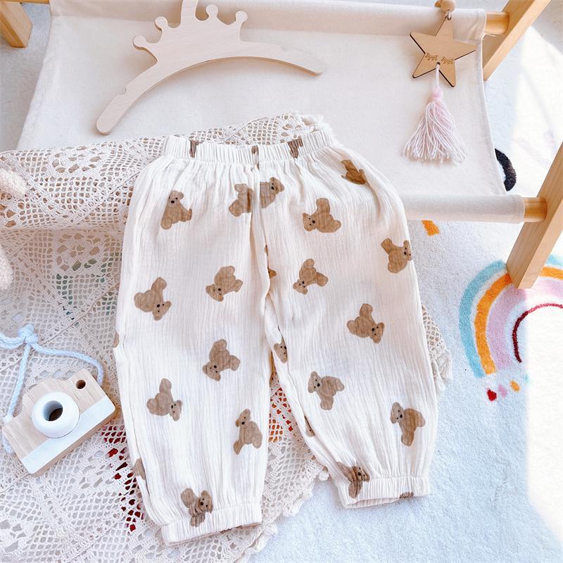 [Babycat Hàng Có Sẵn Bán Chạy Quần Dài Dáng Rộng Bằng Cotton Nguyên Chất Chống Muỗi Phong Cách Phương Tây Nhật Bản Thời Trang Mùa Hè Giản Dị Thấm Hút Mồ Hôi Dành Cho Bé Gái