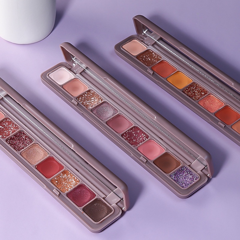 LAMEILA Bảng Phấn Mắt Trang Điểm Chín Màu Sắc Hiệu Ứng Lì Ánh Ngọc Trai Chống Thấm Nước