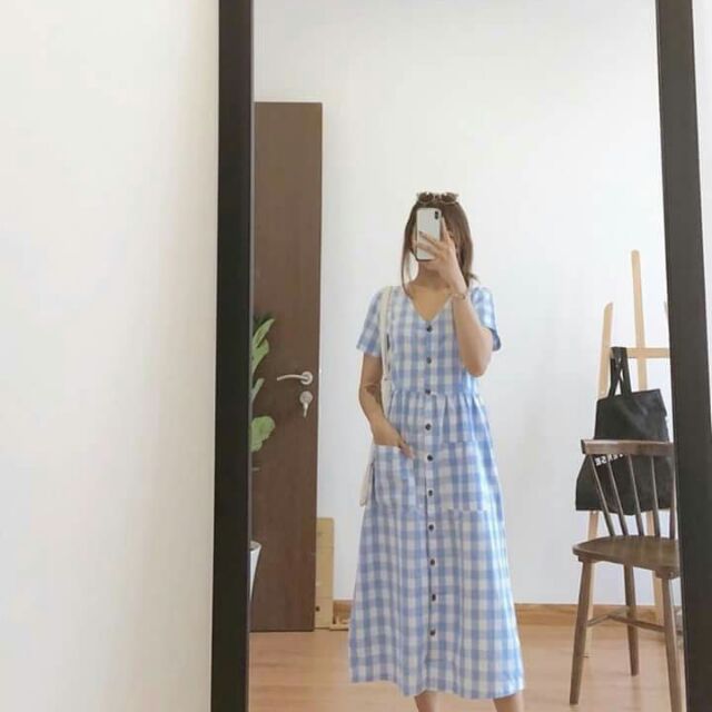 Maxi kẻ sọc xanh