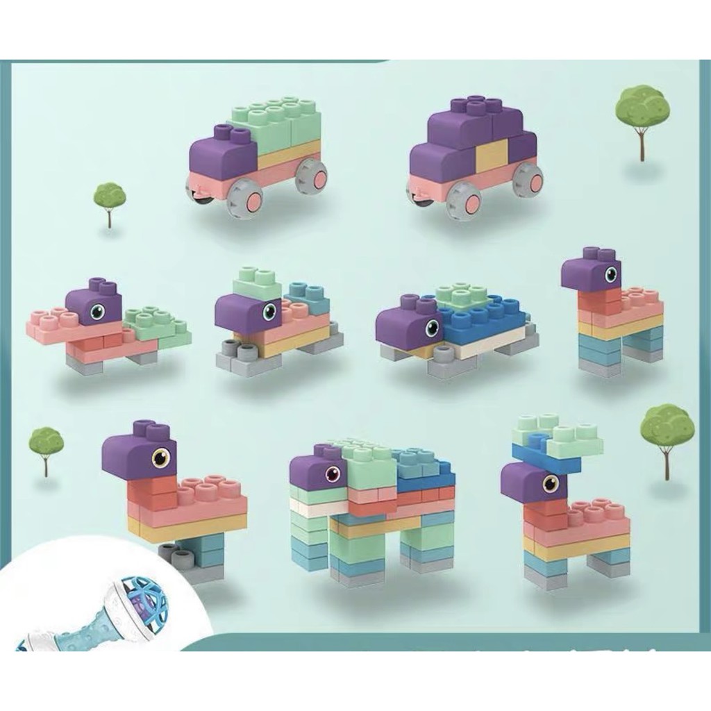 Bộ đồ chơi lắp ghép LEGO Nhựa Dẻo 50 chi tiết CAO CẤP an toàn cho bé