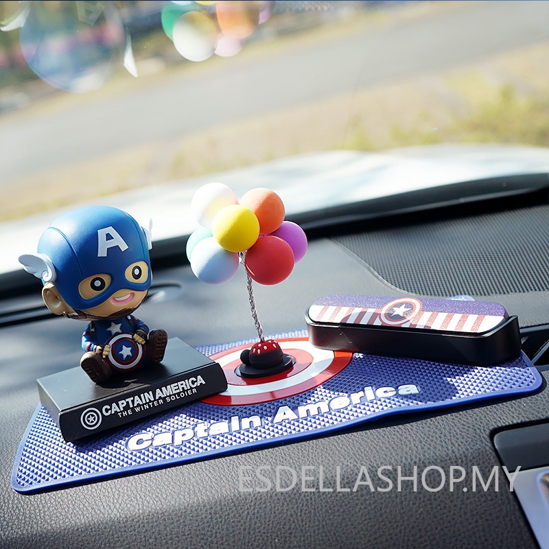 Mô Hình Búp Bê Captain America Hoạt Hình Lắc Đầu Tạm Thời Trang Trí Xe Hơi