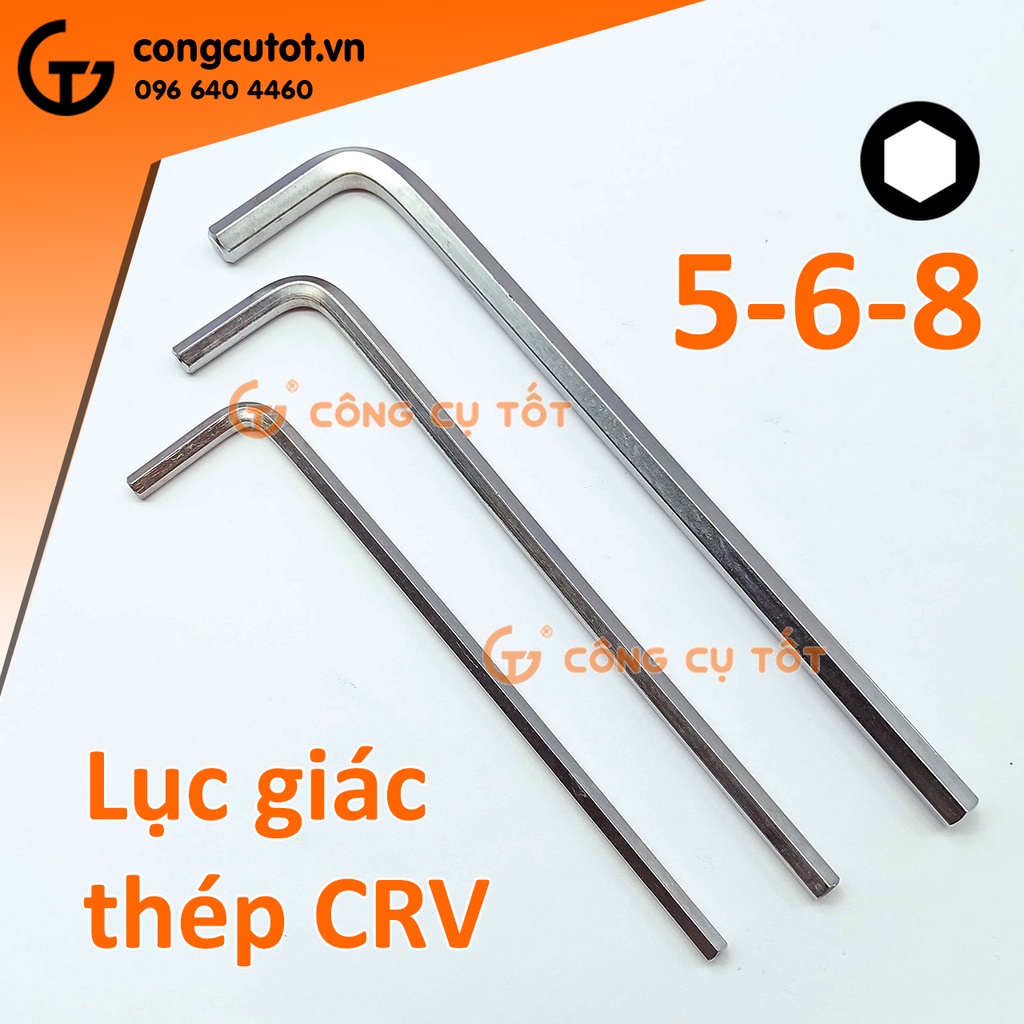 Lục giác thuần chữ L lẻ  thép CrV trắng
