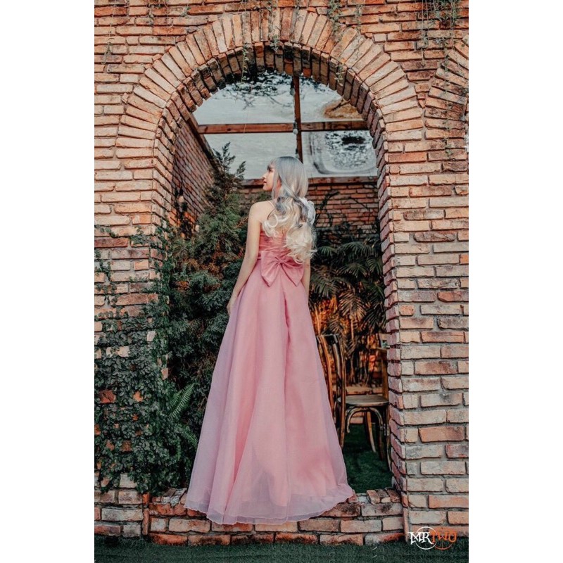 đầm cúp xếp nơ lưng