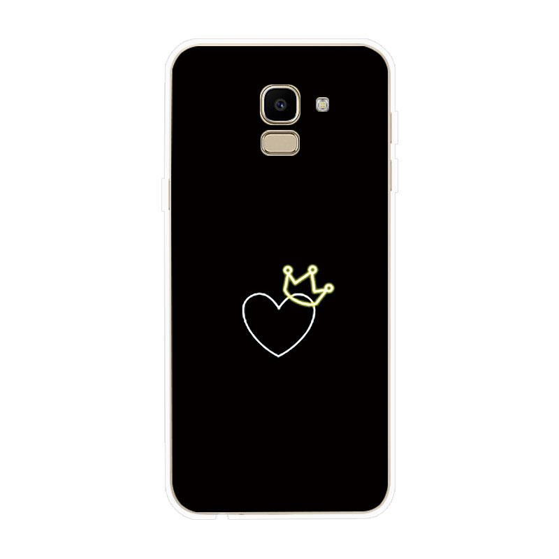 Ốp Lưng Samsung Galaxy J2 Pro J4 J4+ J6 J6+ Plus J8 2018 TPU mềm Case Cá tính đen tuyền Two