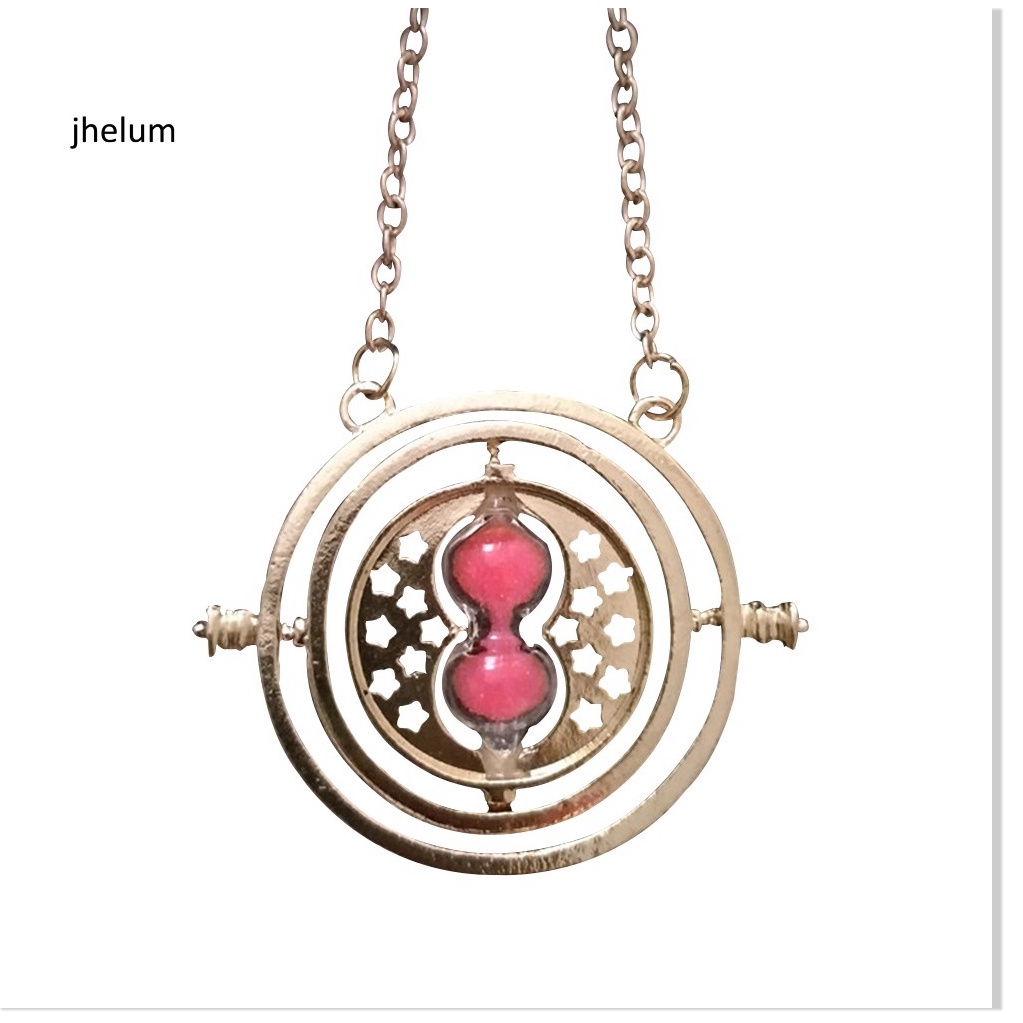 Dây chuyền đồng hồ cát mặt tròn khắc hình Harry Potter độc đáo