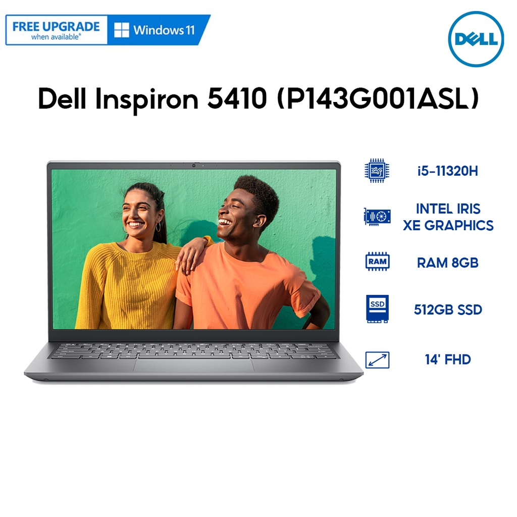 Laptop Dell Inspiron 5410 (P143G001ASL) (i5-11320H | 8GB | 512GB | Intel Iris Xe Graphics | 14' FHD | Win 10 | Office)