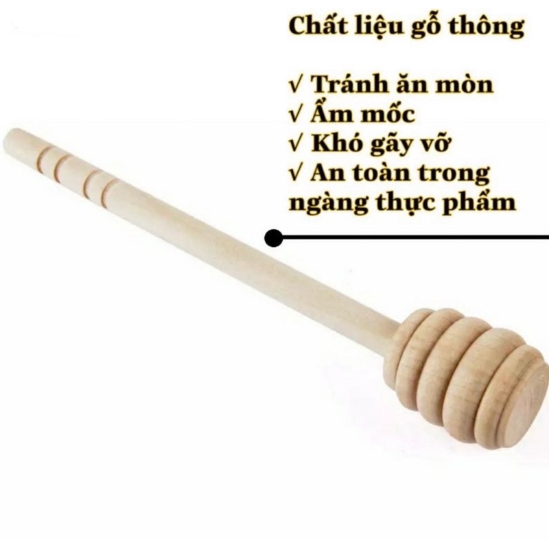 COMBO Que gỗ lấy mật ong đa năng, tiện dụng