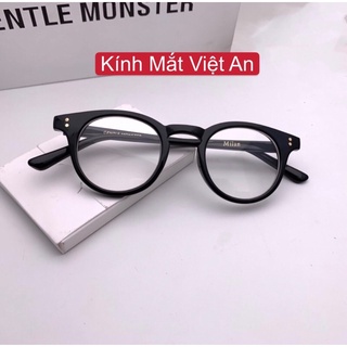 GỌNG KÍNH GIẢ CẬN GM MILAN DÁNG TRÒN BẢN LỀ HỢP KIM CHỮ KHẮC CHÌM