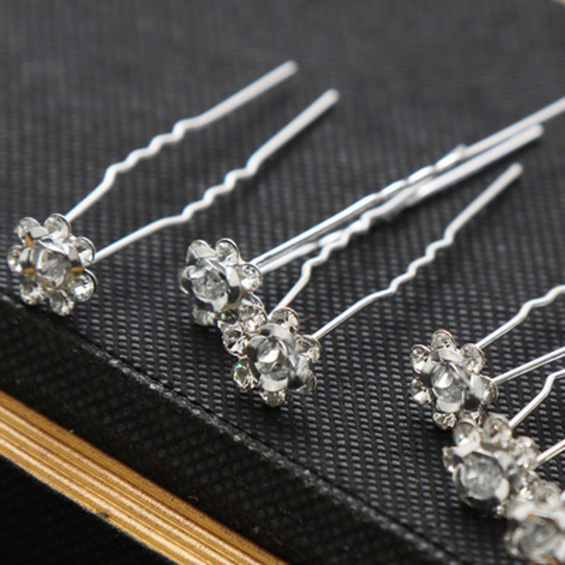 Set 20 Kẹp Tóc Hình Hoa Đính Ngọc Trai Thanh Lịch Cho Nữ